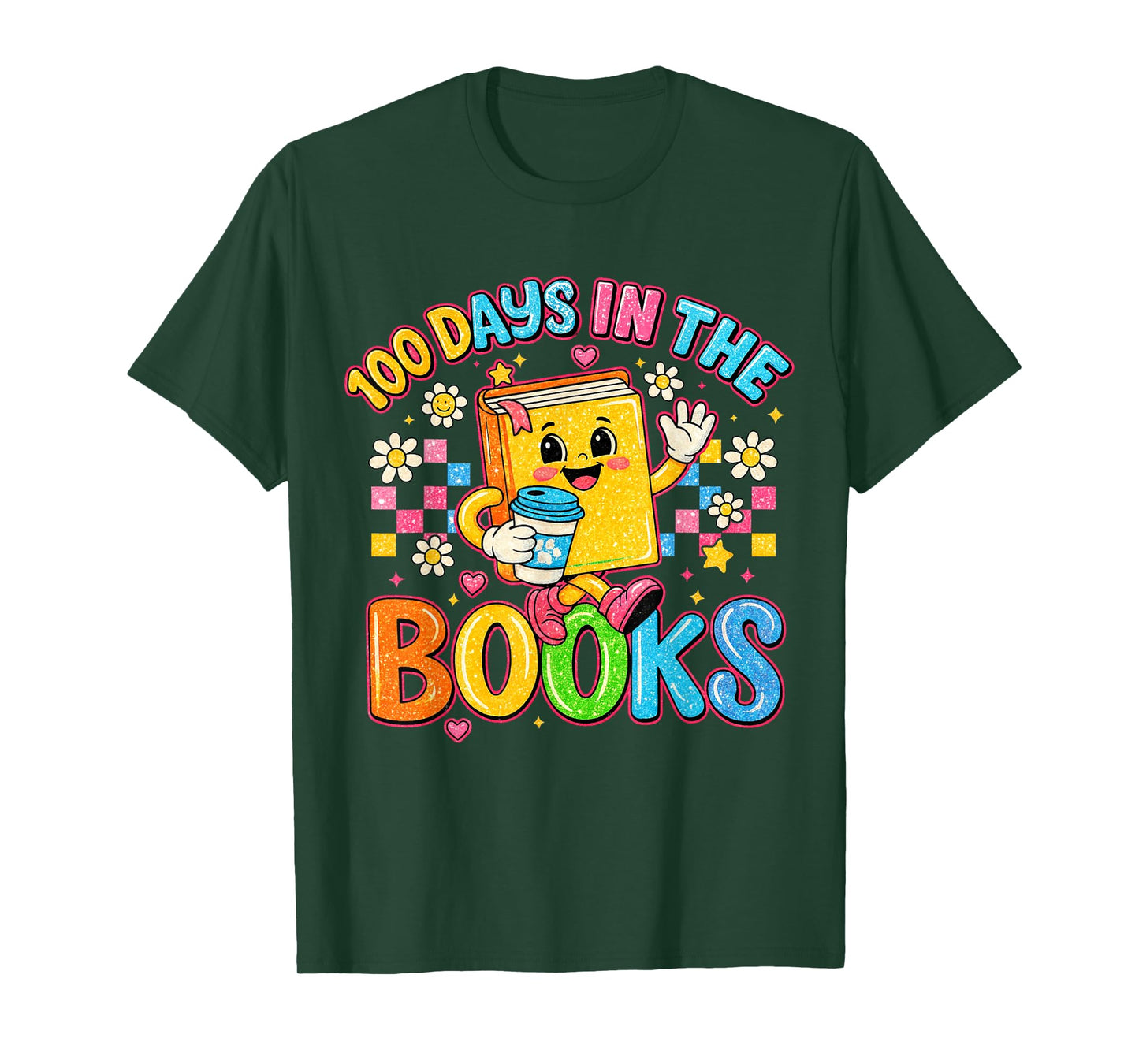 Preppy 100 Days in The Books Teacher Reading Coffee T-Shirt