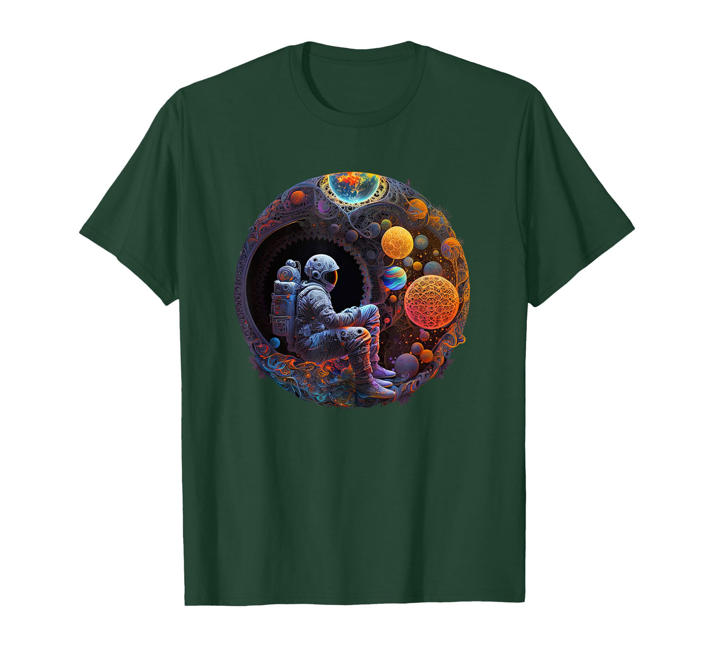 Meditating Astronaut Planets Meditation Astral Travel. T-Shirt