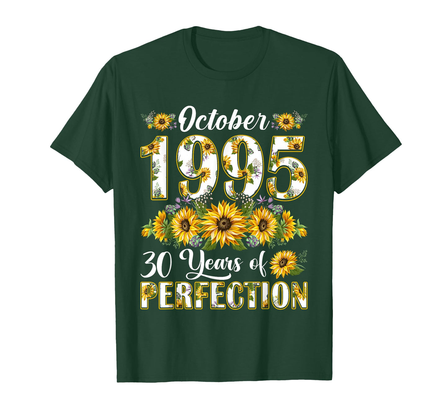30 Year Old October 1995 Sunflower 30th Birthday Women T-Shirt