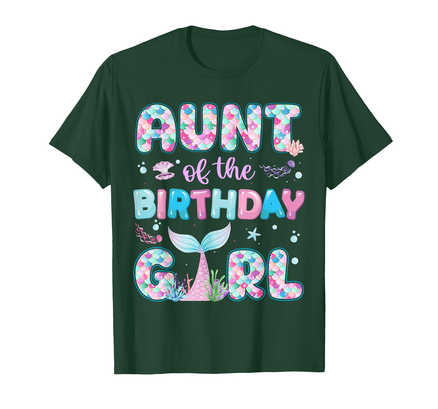 Aunt Of The Birthday Mermaid Girl Family Matching Party T-Shirt
