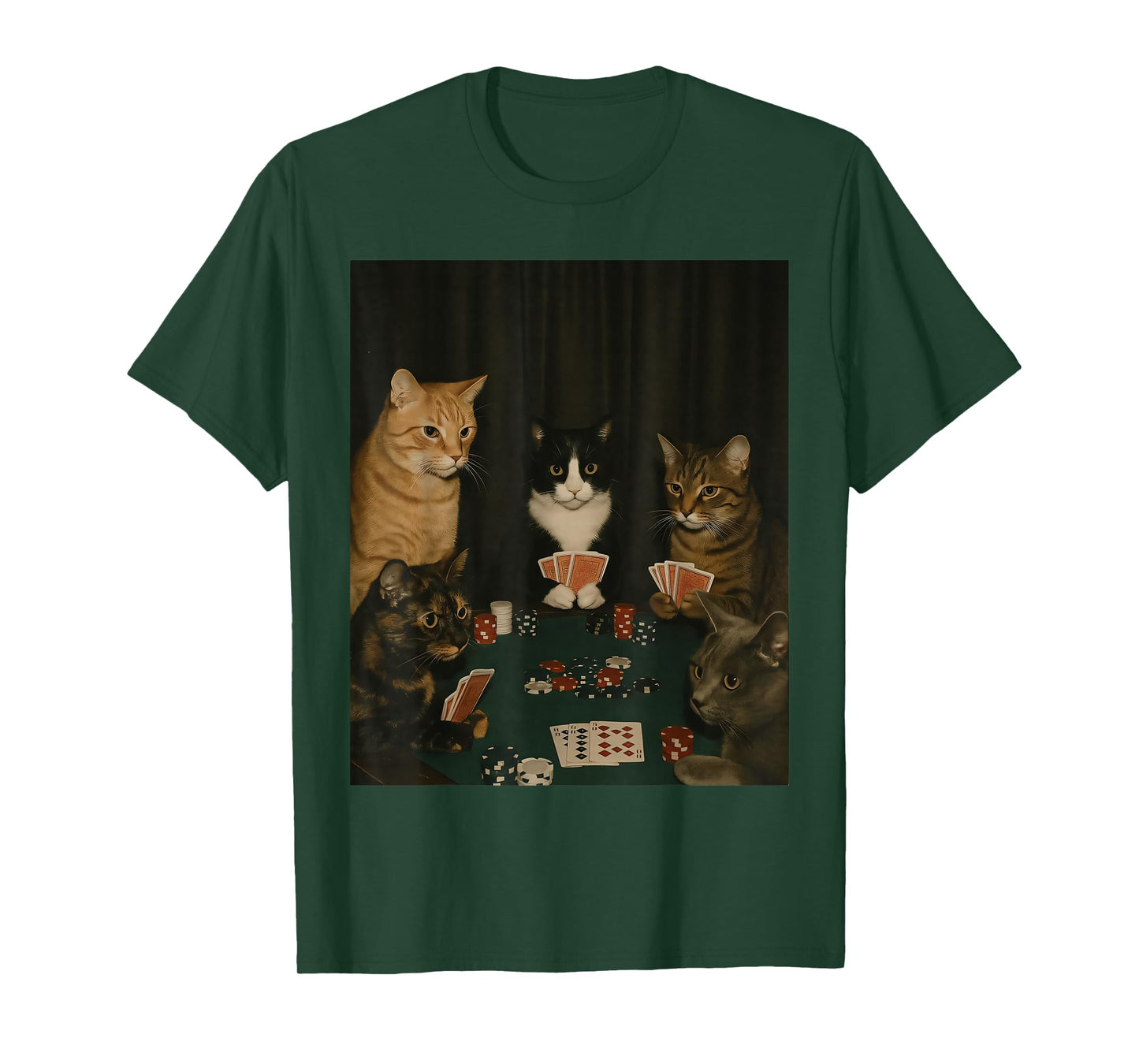 Cats Playing Poker Meme Funny Kitten Meme Stupid Brainrot T-Shirt