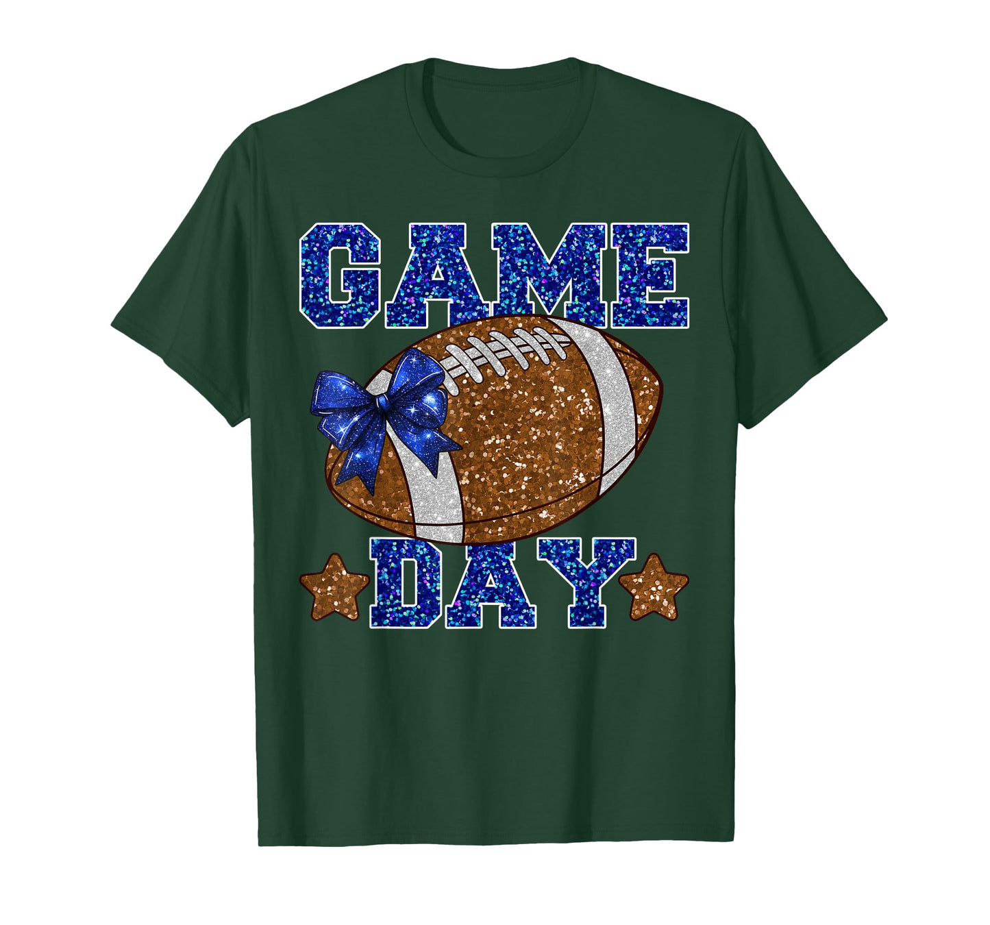 Game Day Football Season Football Mama Girl Blue Gold Vibes T-Shirt