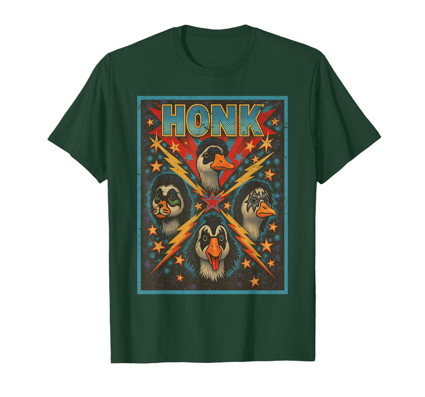 Vintage Goose Funny Rock and Roll Music Band Concert Lover T-Shirt