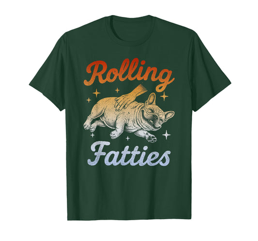 Rolling Fatties French Bulldog Retro Vintage T-Shirt