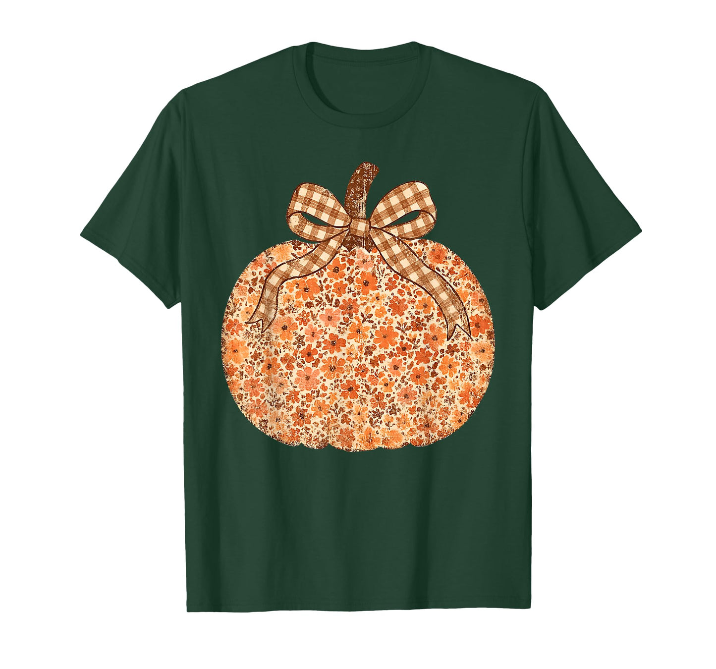 Coquette Bow Pumpkin Wildflower Thanksgiving Autumn Fall T-Shirt