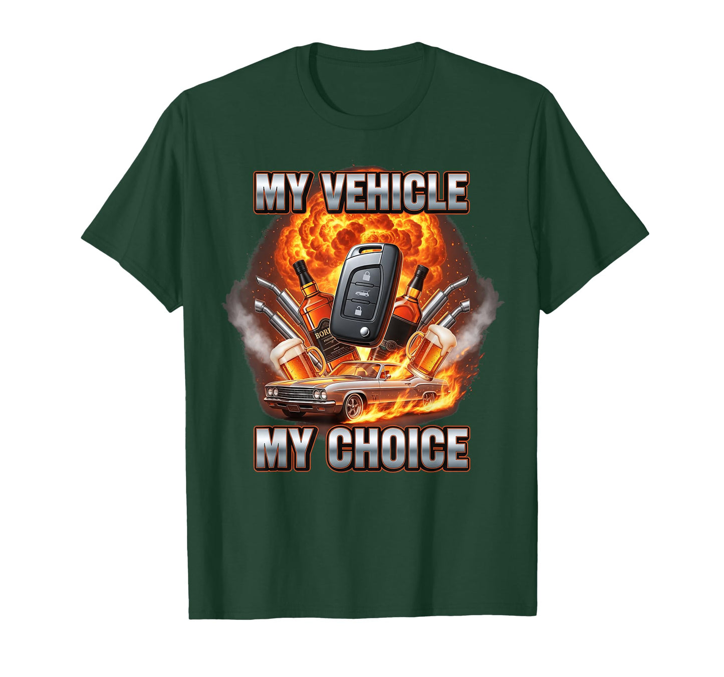 Bootleg My Vehicle My Choice Car Key Drinking Driving Meme T-Shirt