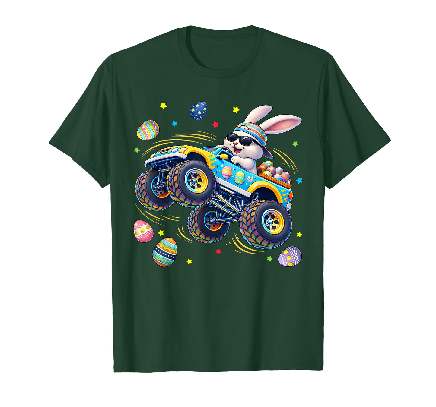 Funny Monster Truck Rabbit Easter Men Boy Toddler Kid T-Shirt