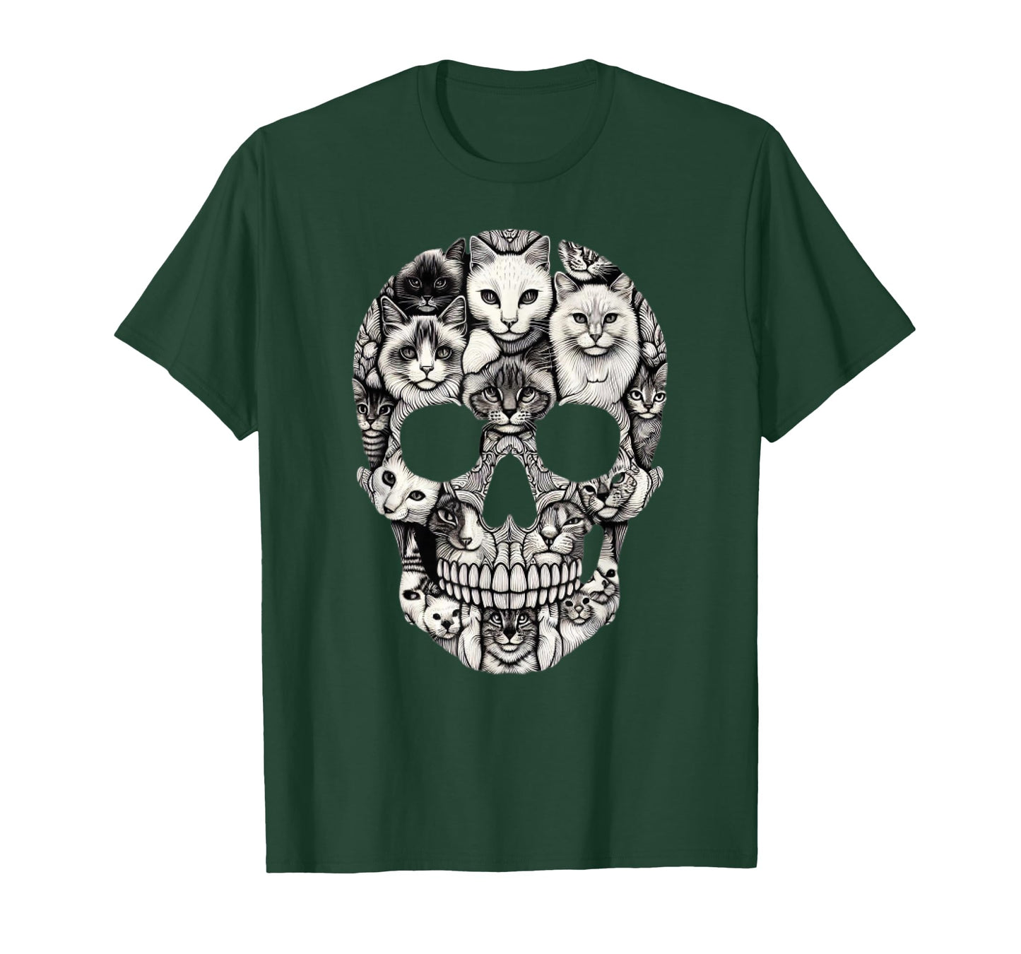 Cat Skull Skeleton Halloween Costume Skull Cat T-Shirt