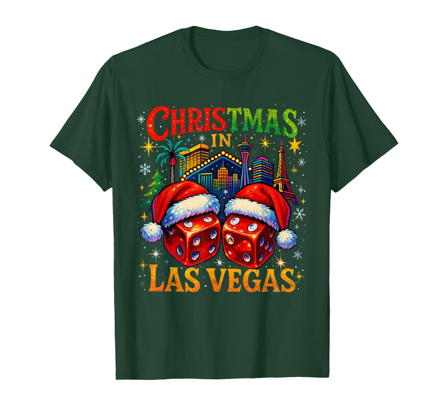 Christmas in Las Vegas Funny Holiday Design T-Shirt