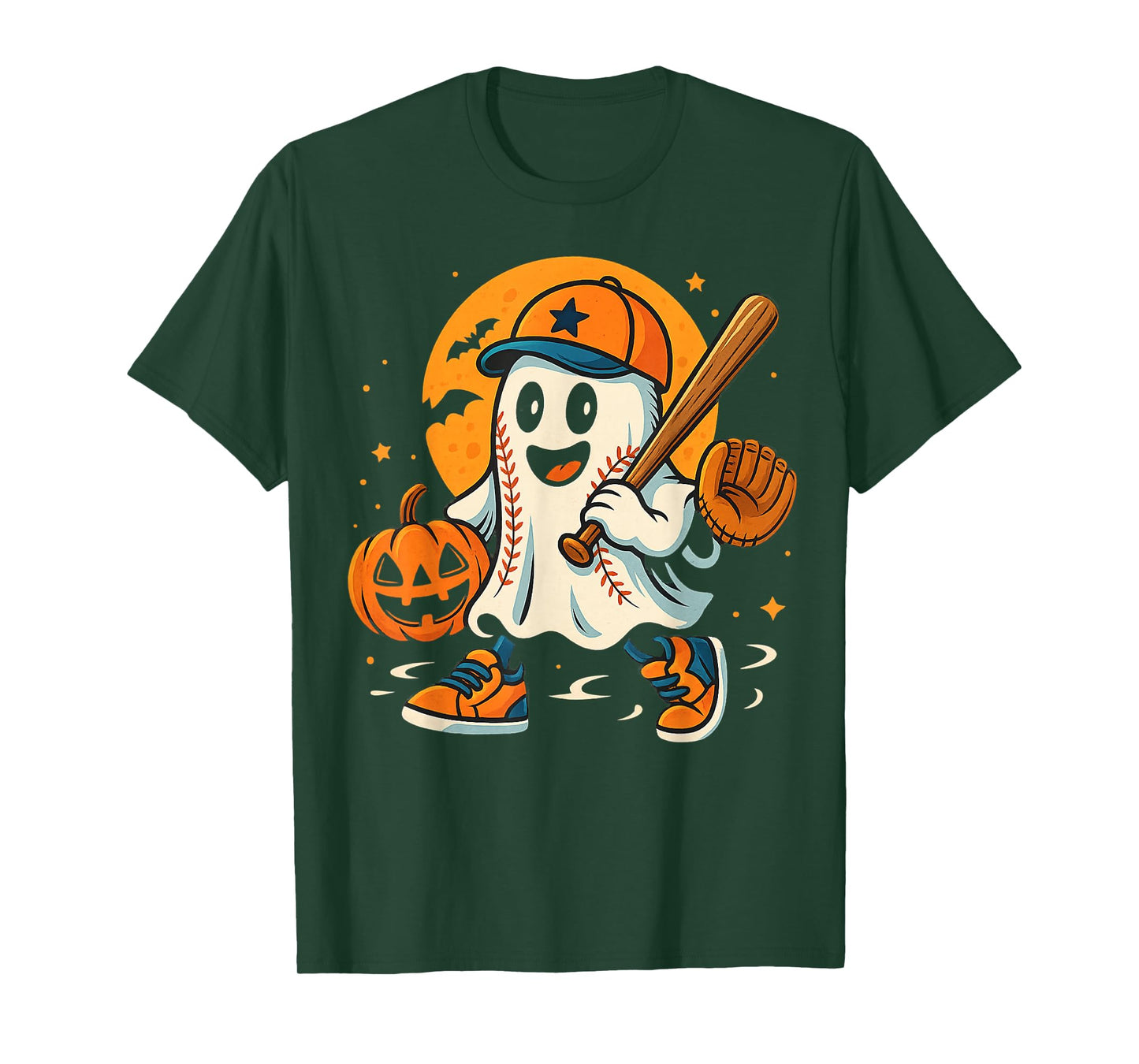 Ghost Baseball Drip Player Halloween Spooky Boys Youth T-Shirt