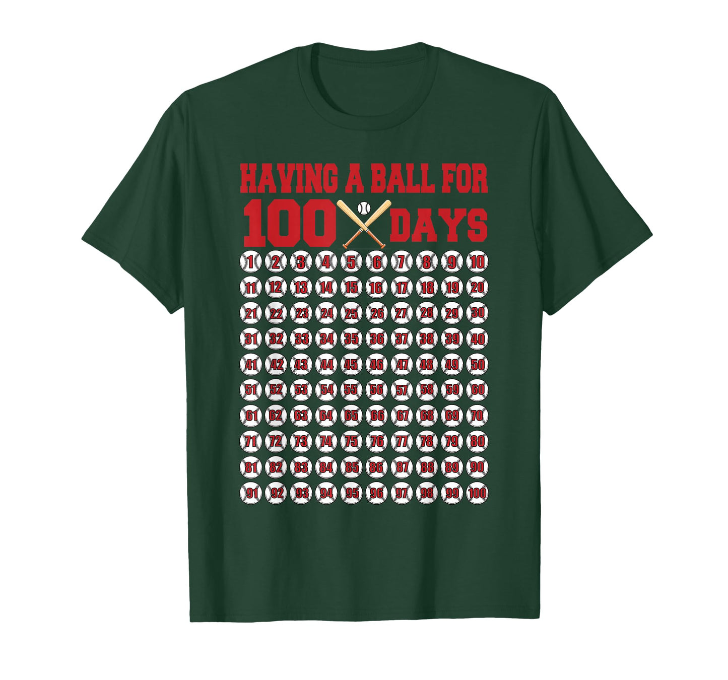 100 Days of School Boys Kids 100th Day of School Baseball T-Shirt