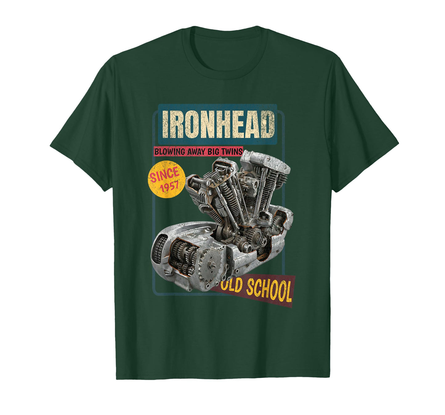Ironhead Motorcycle Engine Old School Since 1957 T-Shirt