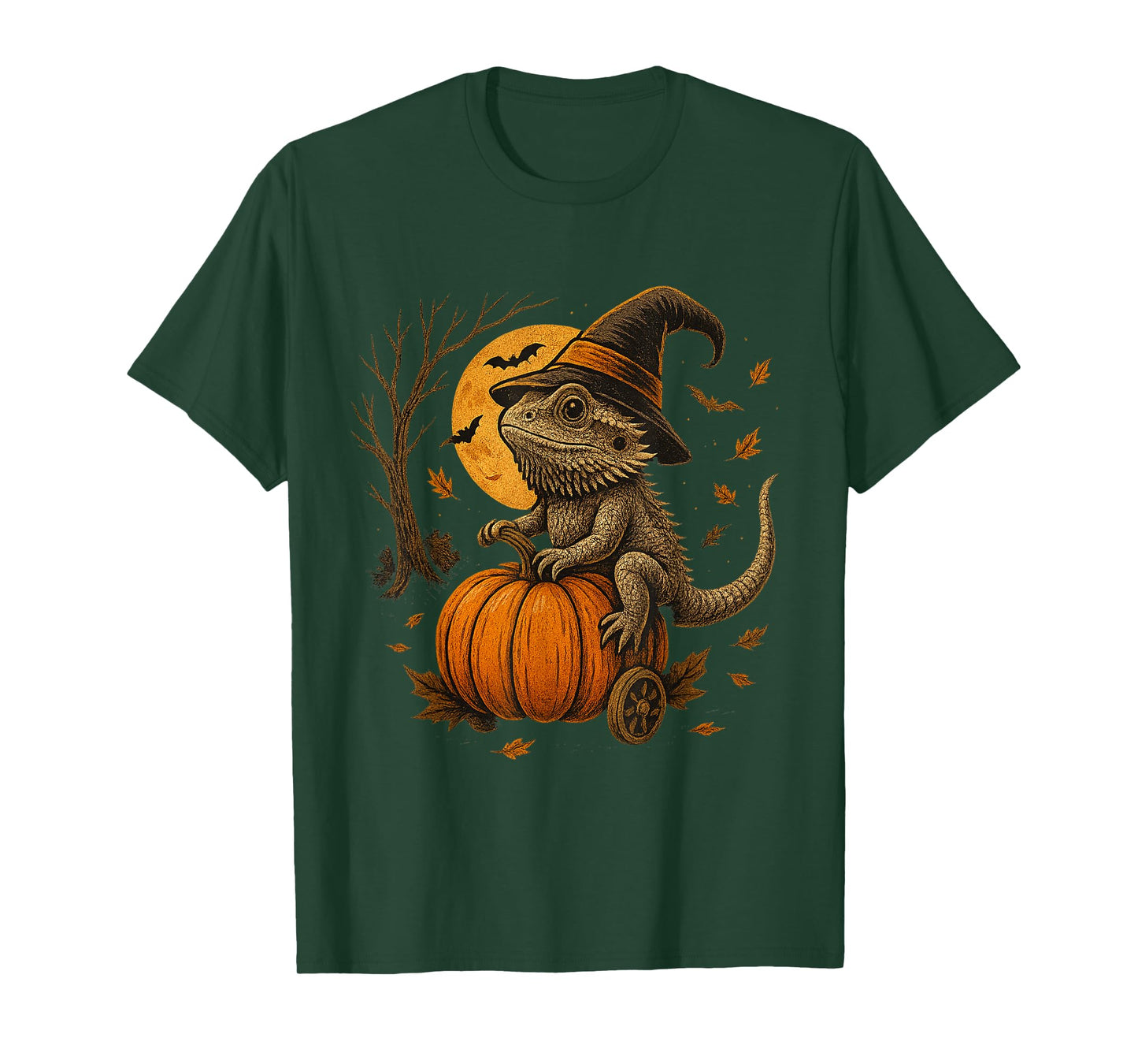 Bearded Dragon Halloween Pumpkin Witch Fall Costume T-Shirt