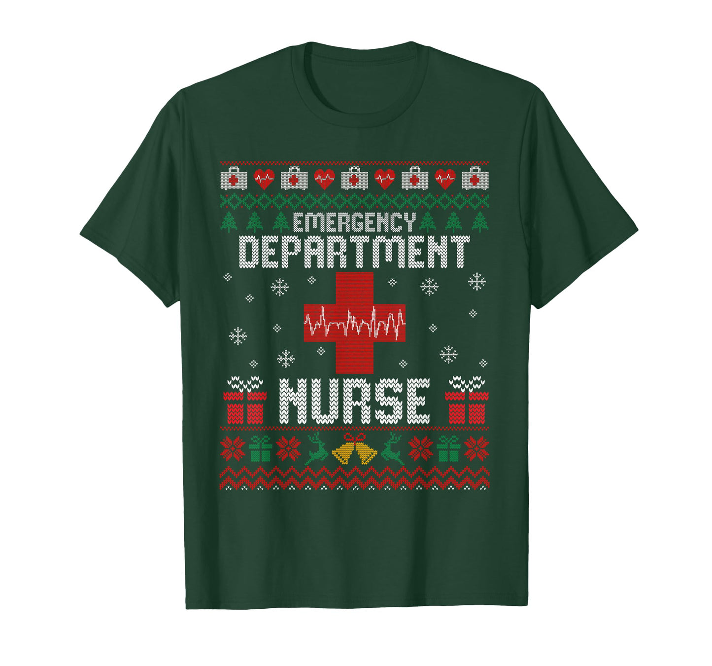Emergency Department Christmas Nurse Ugly Sweaters T-Shirt