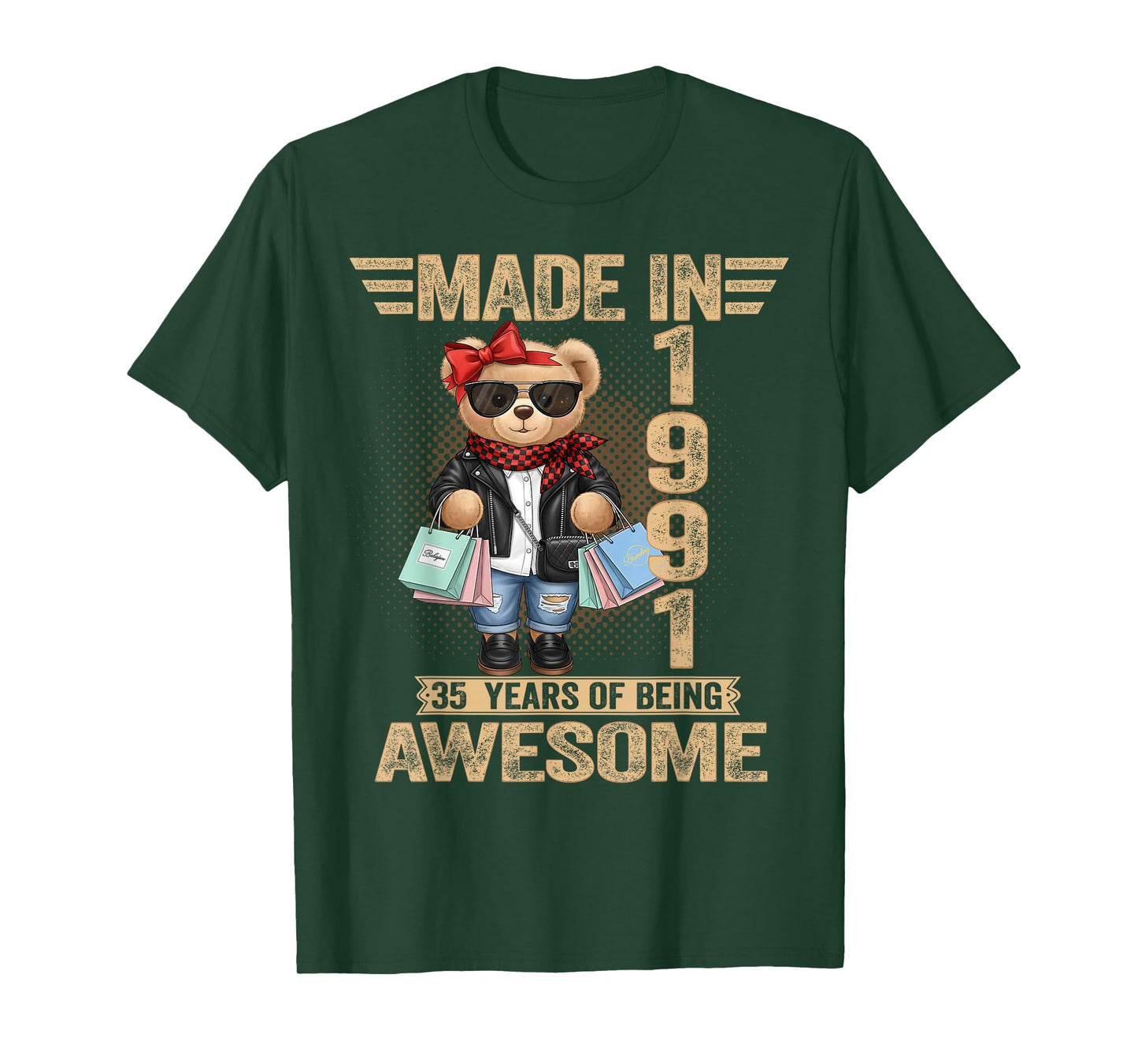 35 Year Old Made in 1991 Teddy Bear 35th Birthday Women Men T-Shirt