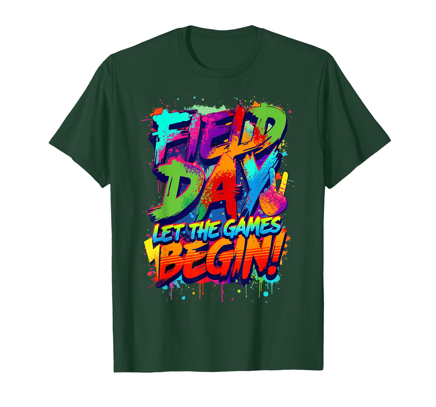 Field Day 2025 Colorful Let The Games Begin Field Trip T-Shirt