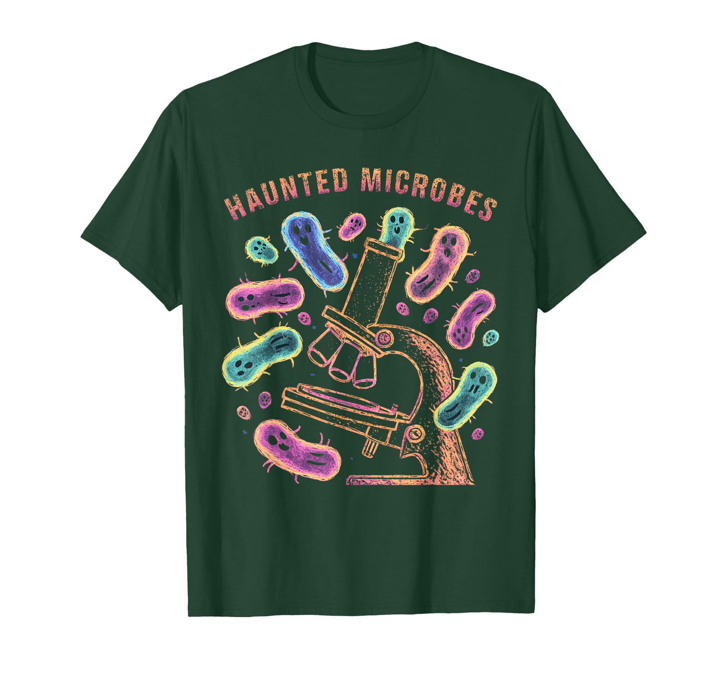 haunted microbes, funny microbiology halloween T-Shirt
