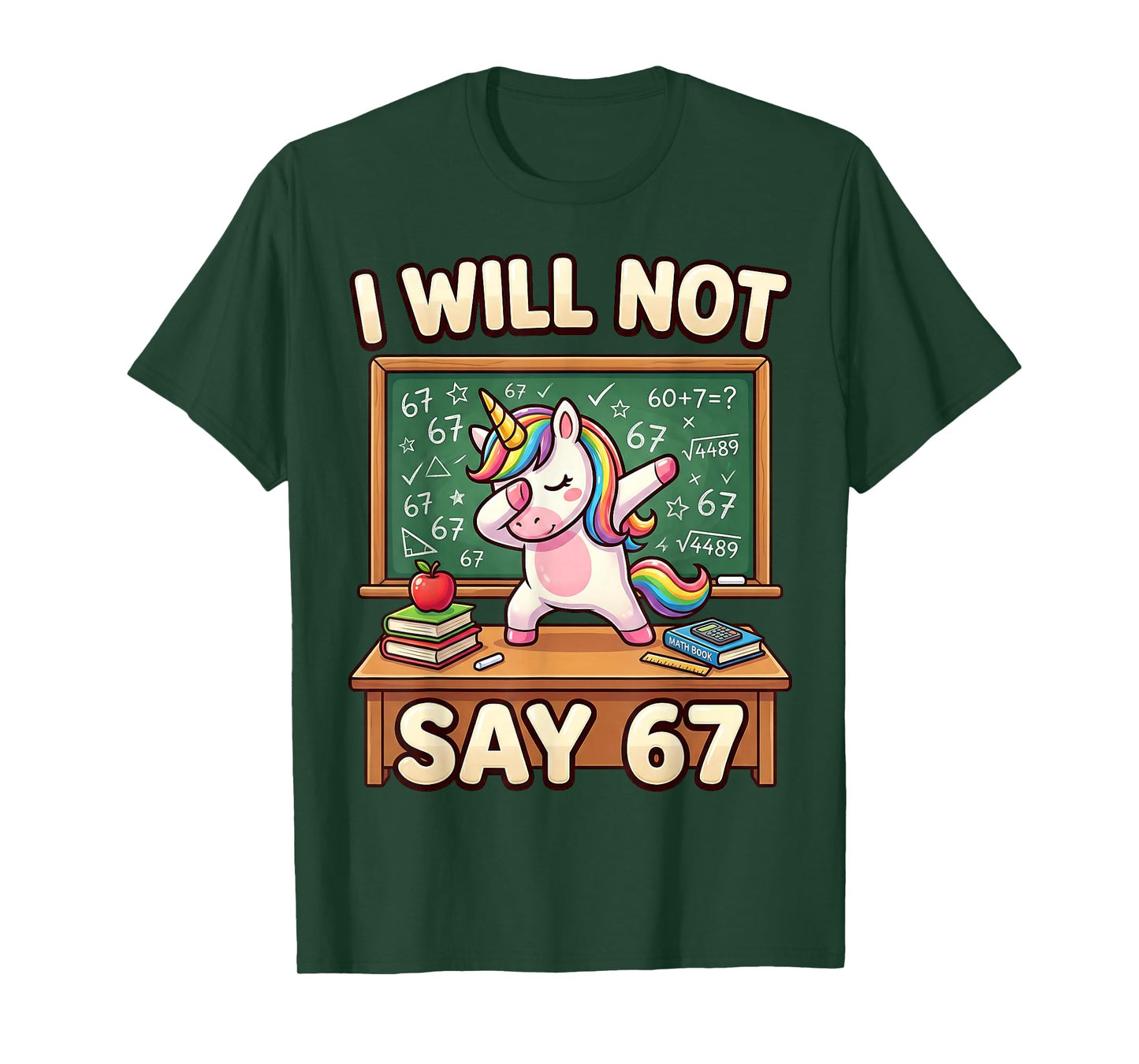 67 Unicorn for Girls Six Seven Meme Brainrot Funny Boys Kid T-Shirt