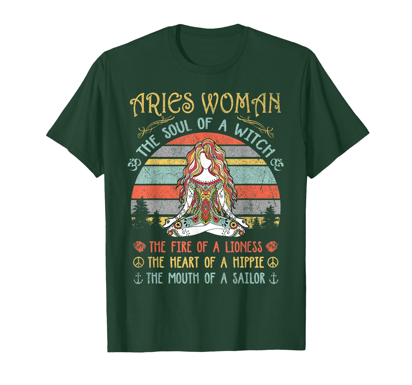 Aries Woman The Soul Of A Witch Vintage Birthday T-Shirt