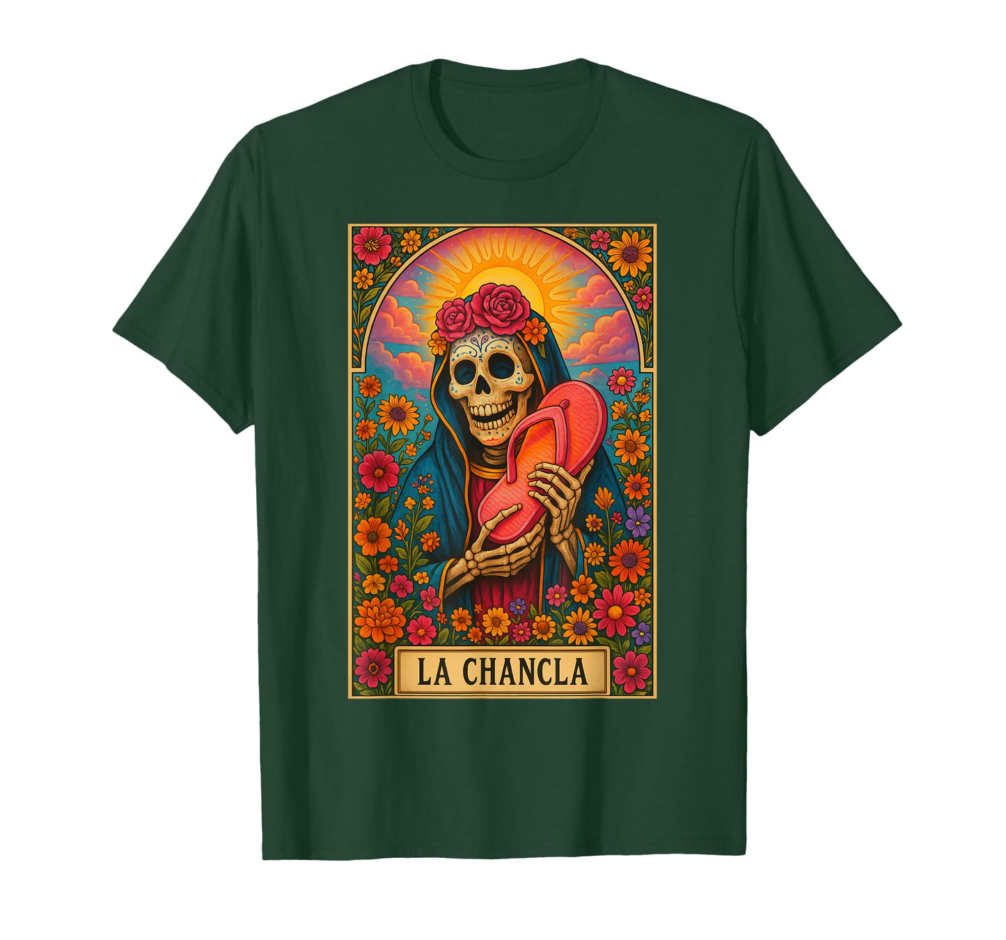 La Chancla Flip Flop Dingo Card Funny Mexican Tarot Card Mom T-Shirt
