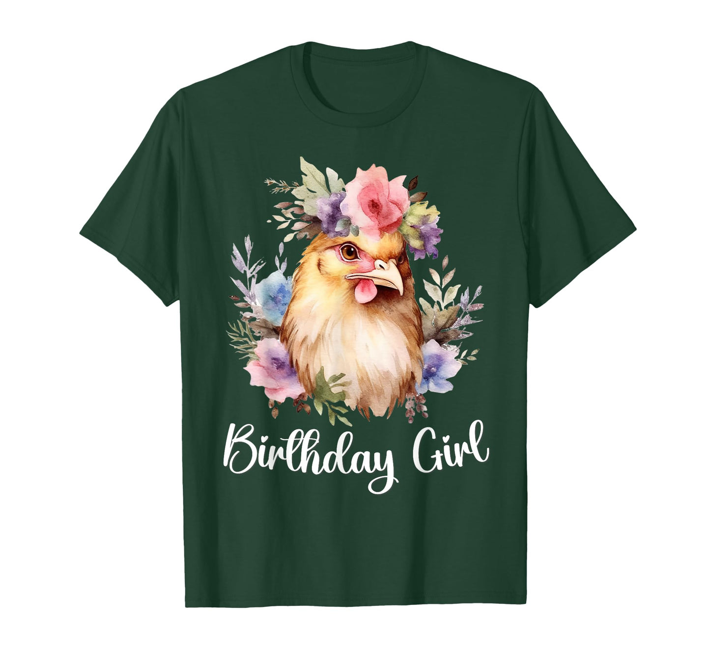 Chicken with Flowers for the Birthday Girl T-Shirt