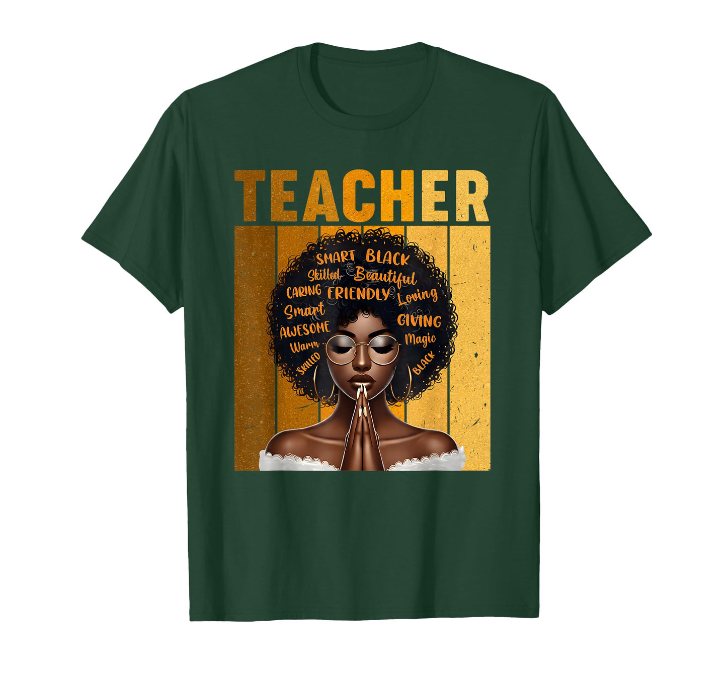 Black Teacher Magic Black History Month Afro Hair Melanin T-Shirt