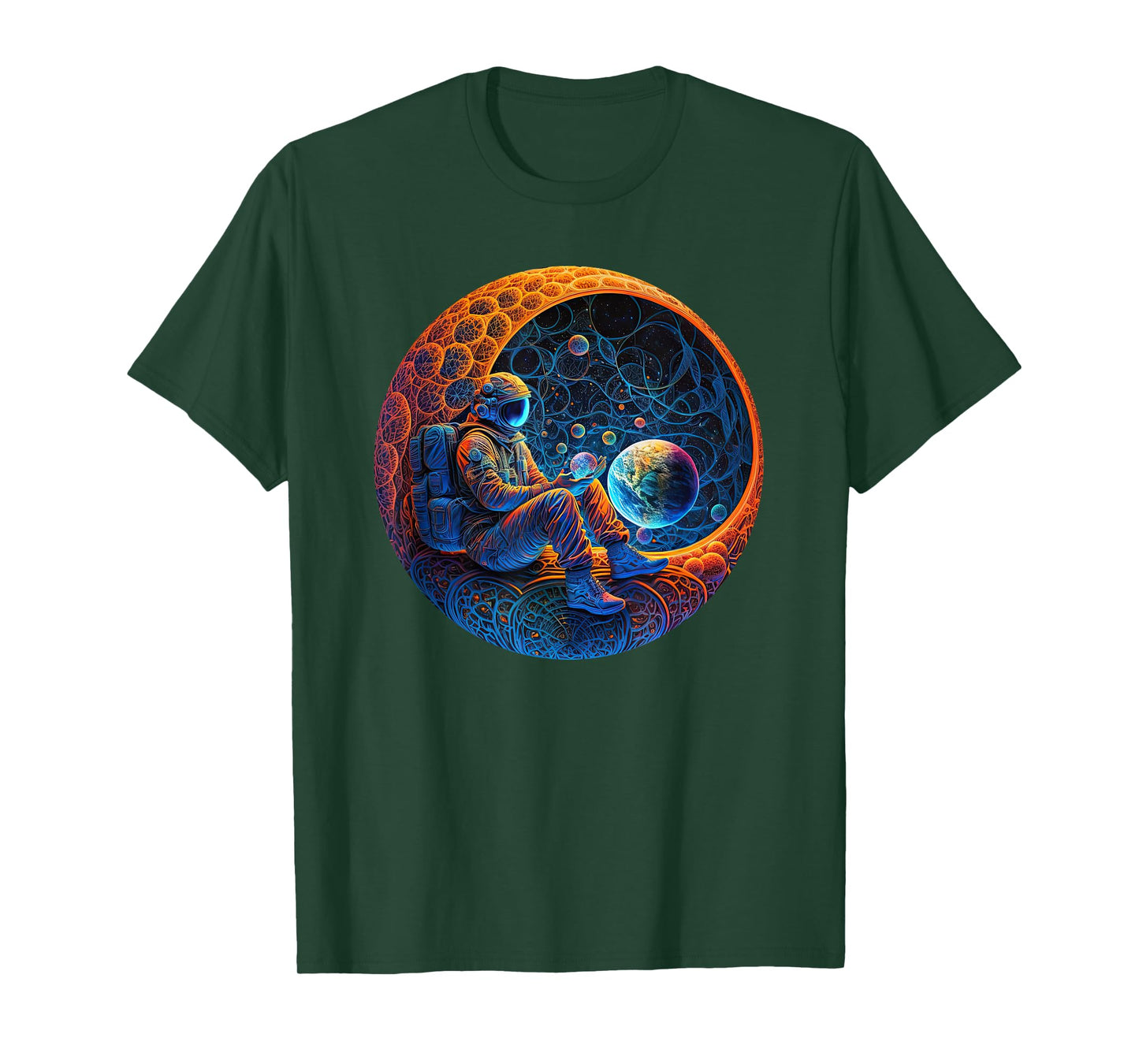 Meditating Astronaut Planets Meditation Astral Travel T-Shirt