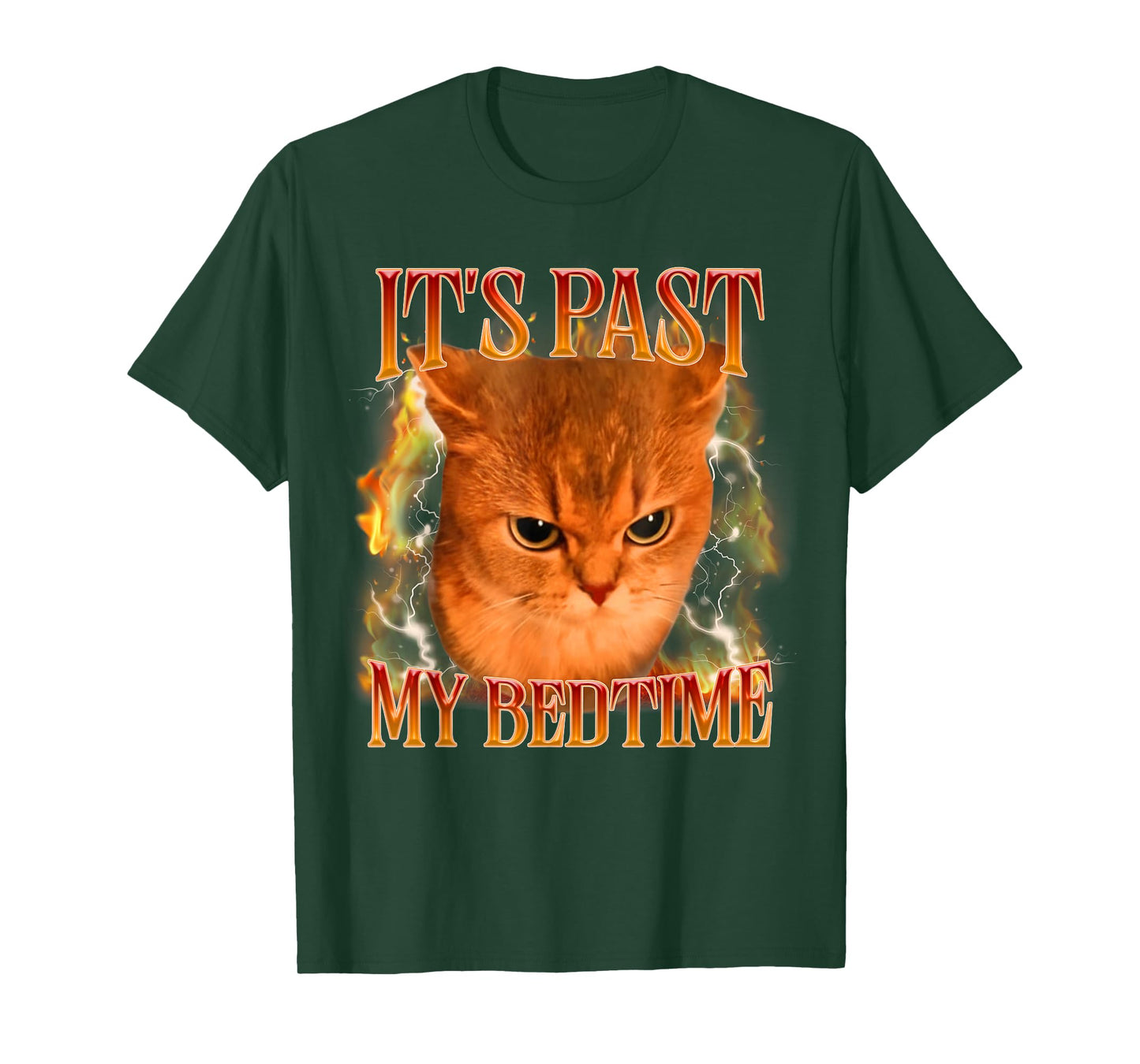 Funny It's Past My Bedtime Cat Meme Animals Humor T-Shirt