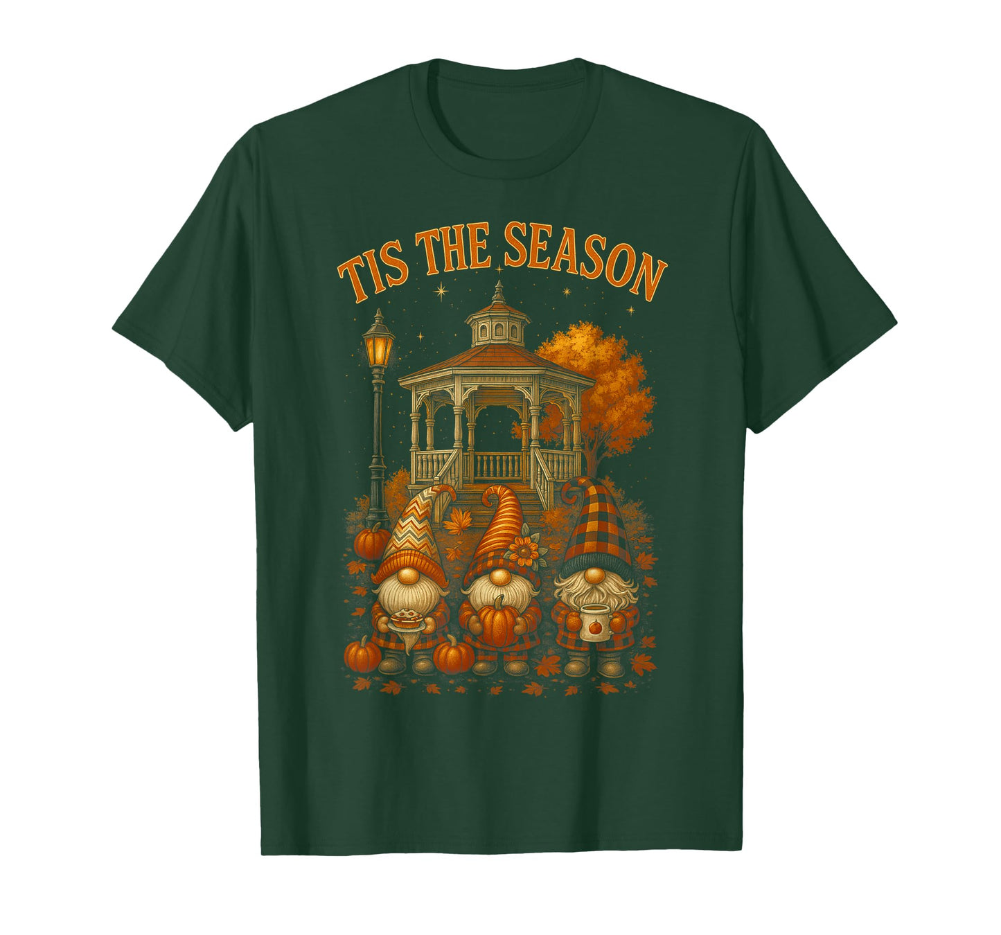 HUGvyn Fall Tis The Season Gnome Pumpkin Autumn Thanksgiving T-Shirt