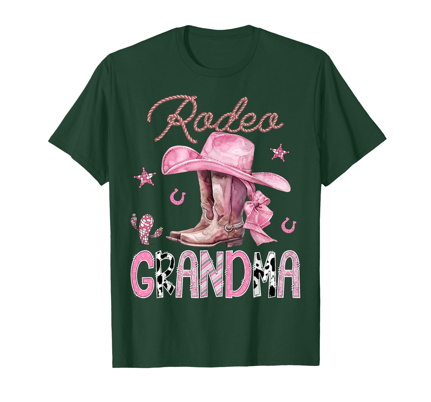 Rodeo Grandma Pink Boots Coquette CowGirl Birthday Party T-Shirt