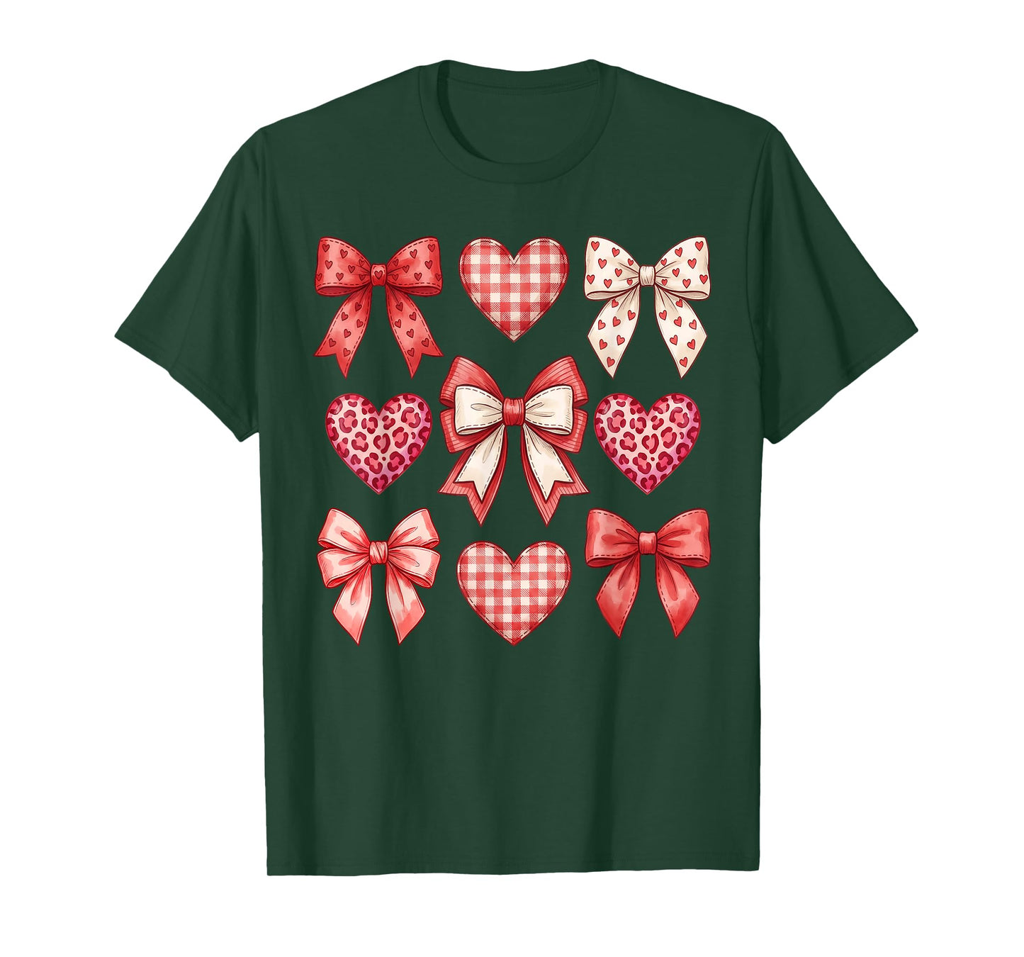 Hearts Coquette Bows Valentines Day for Women Girls Kids T-Shirt