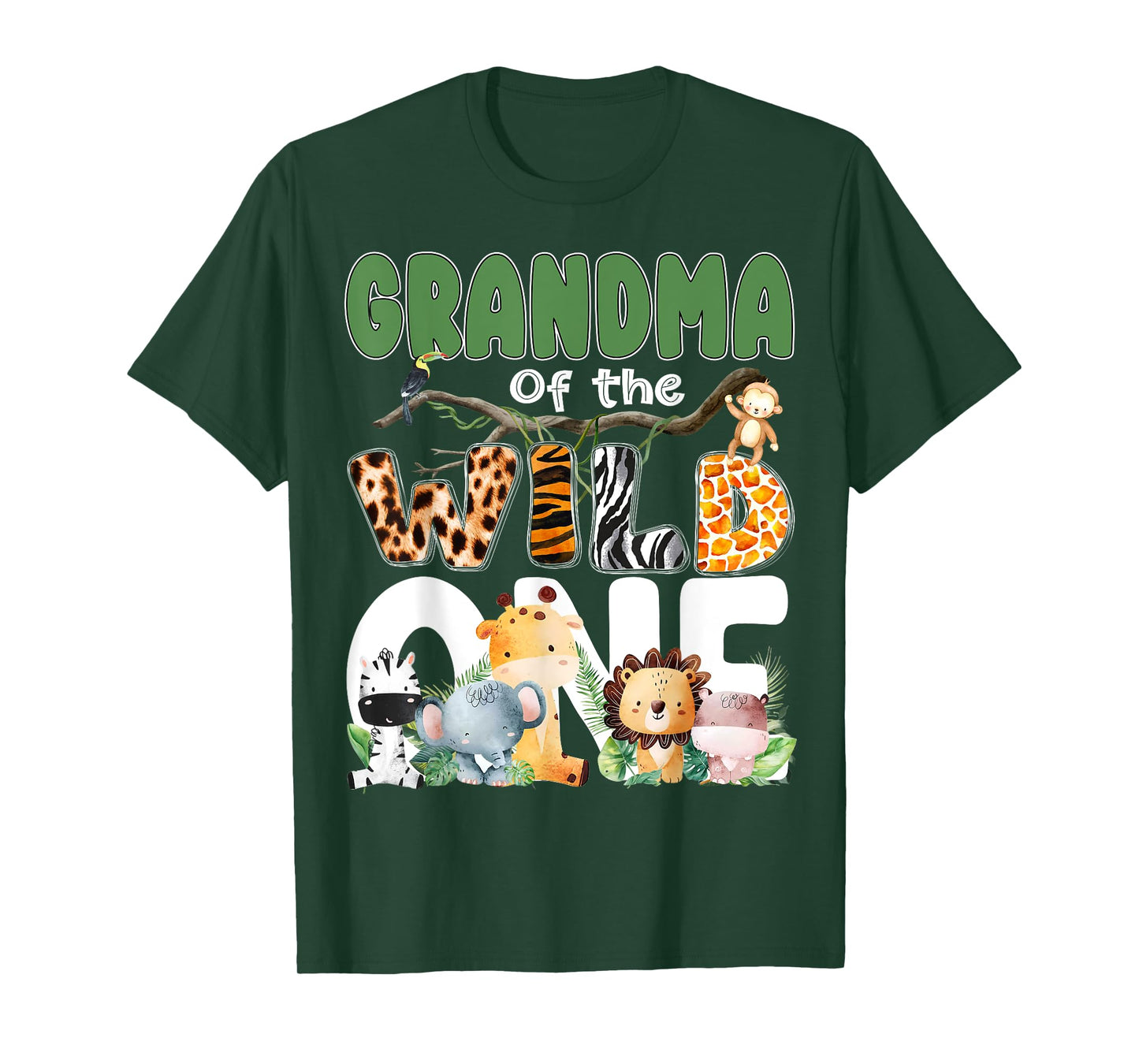 Grandma Of The Wild One 1st Birthday Safari Family Matching T-Shirt