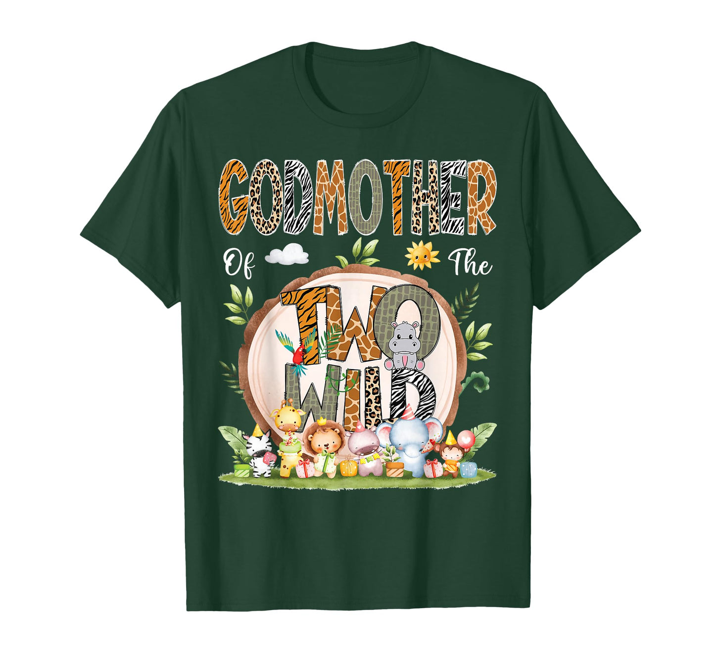 GodMother Of The Two Wild Animal Safari 2Nd Birthday Party T-Shirt