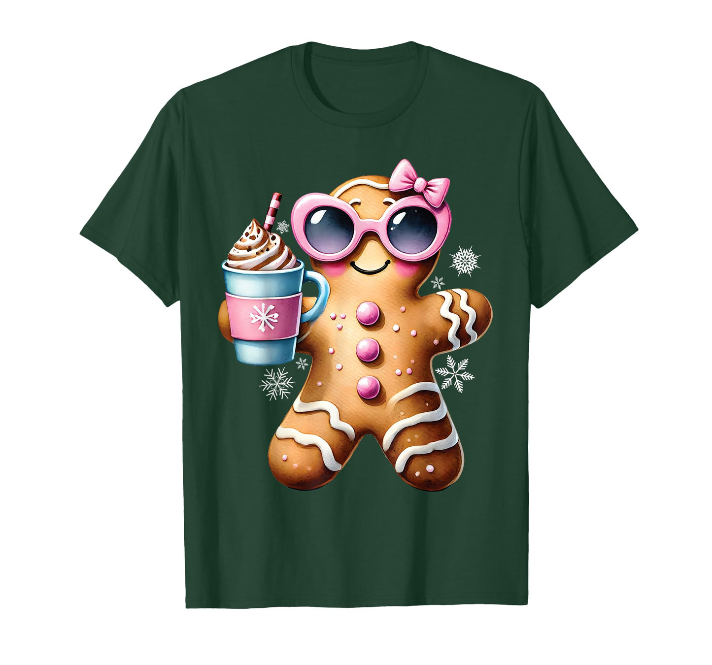 Gingerbread Drinking Hot Chocolate Bougie Women Christmas T-Shirt