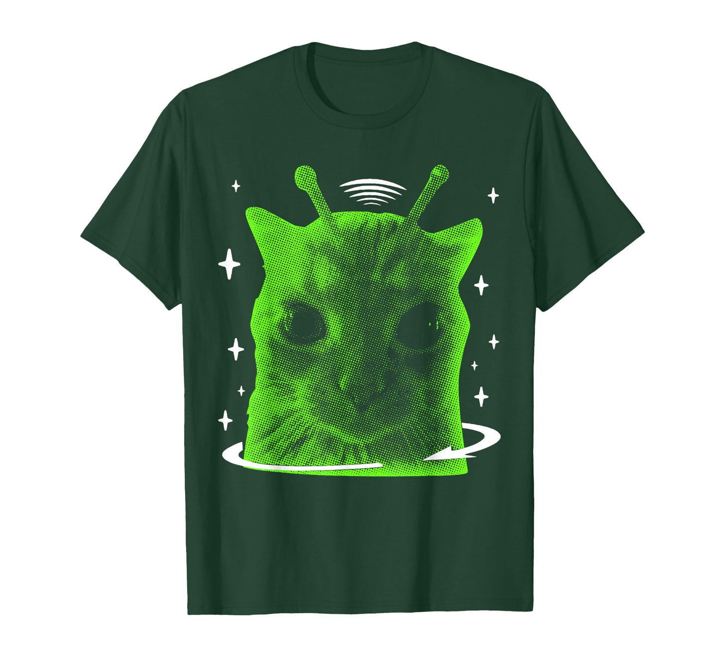 Funny Alien Cat Meme Retro Silly Cat Vintage Space Kitty T-Shirt