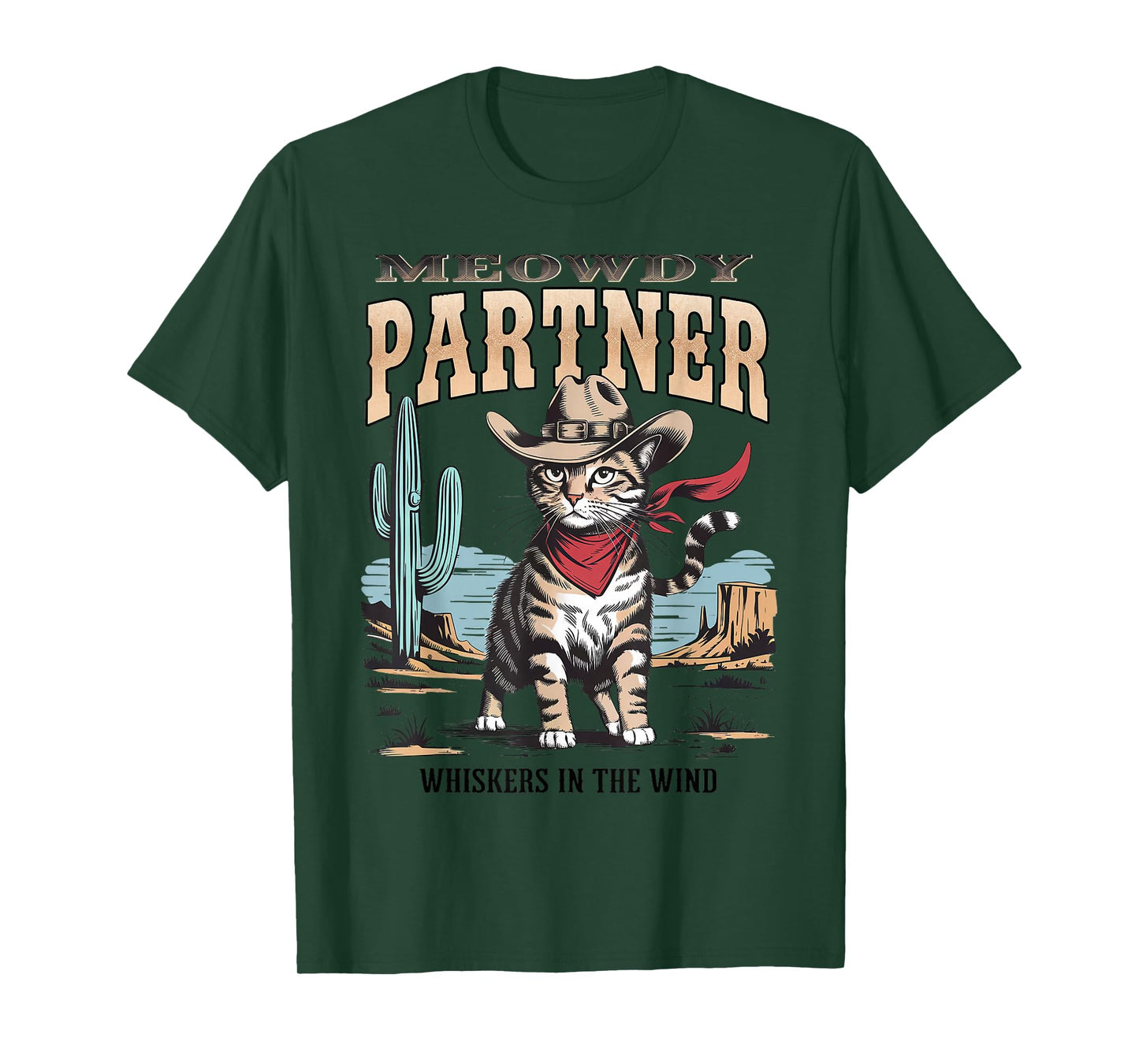 Vintage Cat Meowdy Partner Cowboy Gifts For Men Women Kid T-Shirt