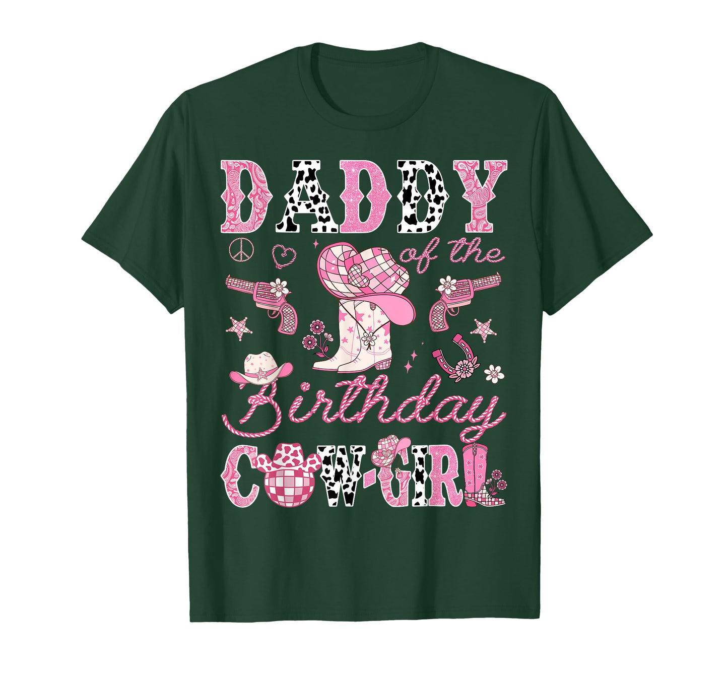 Daddy Of The Birthday CowGirl Pink Disco Rodeo Daddy T-Shirt