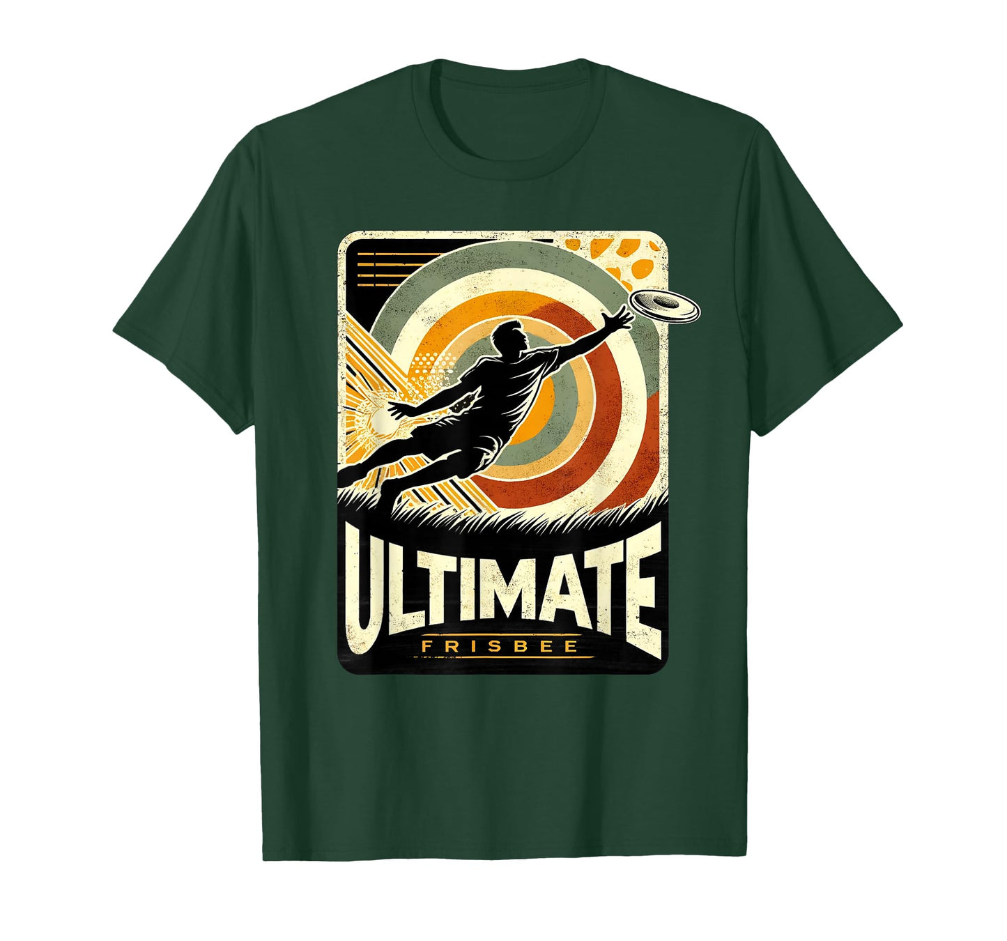 Retro Ultimate Frisbee Player Men Women Vintage Flying Disc T-Shirt