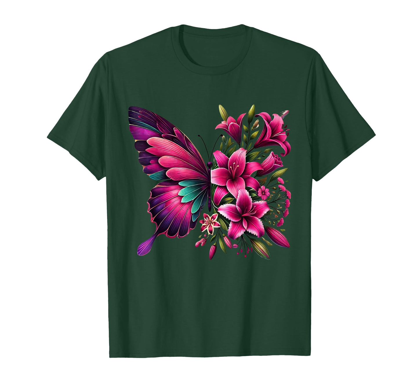 Watercolor Flower Butterfly T-Shirt