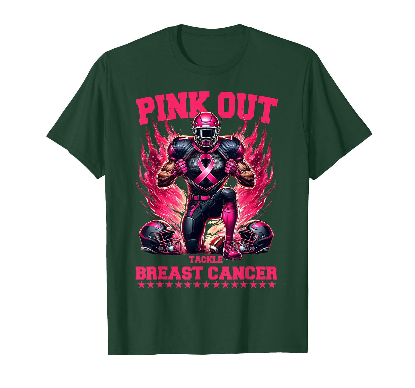 Pink Out Football Game Tackle Breast Cancer Awareness Month T-Shirt