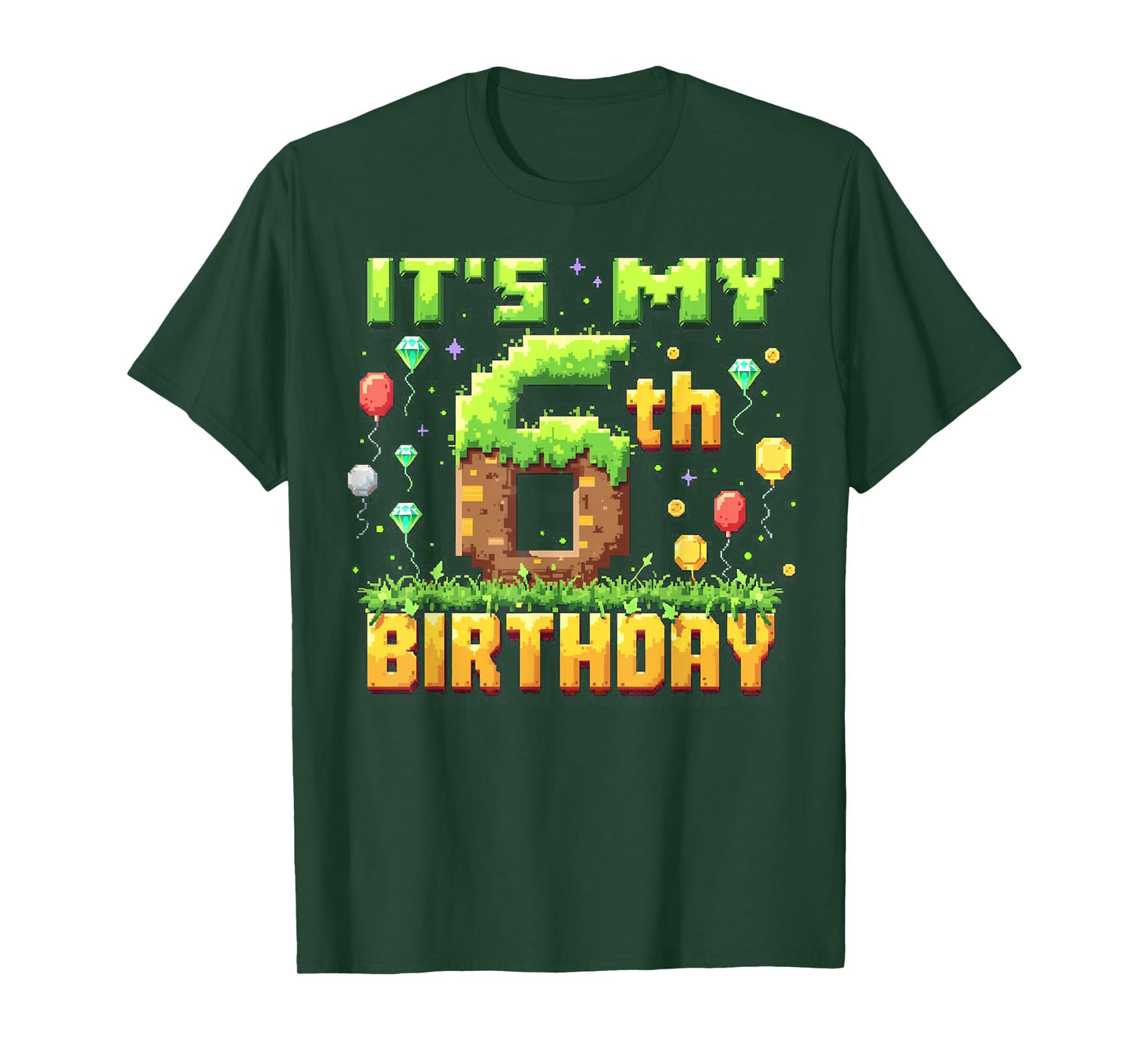 Birthday Boy Shirt It's My 6th Birthday Video Game Pixel T-Shirt