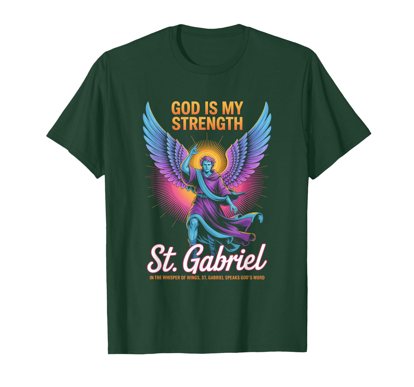 St Gabriel Wings Christian Streetwear T-Shirt