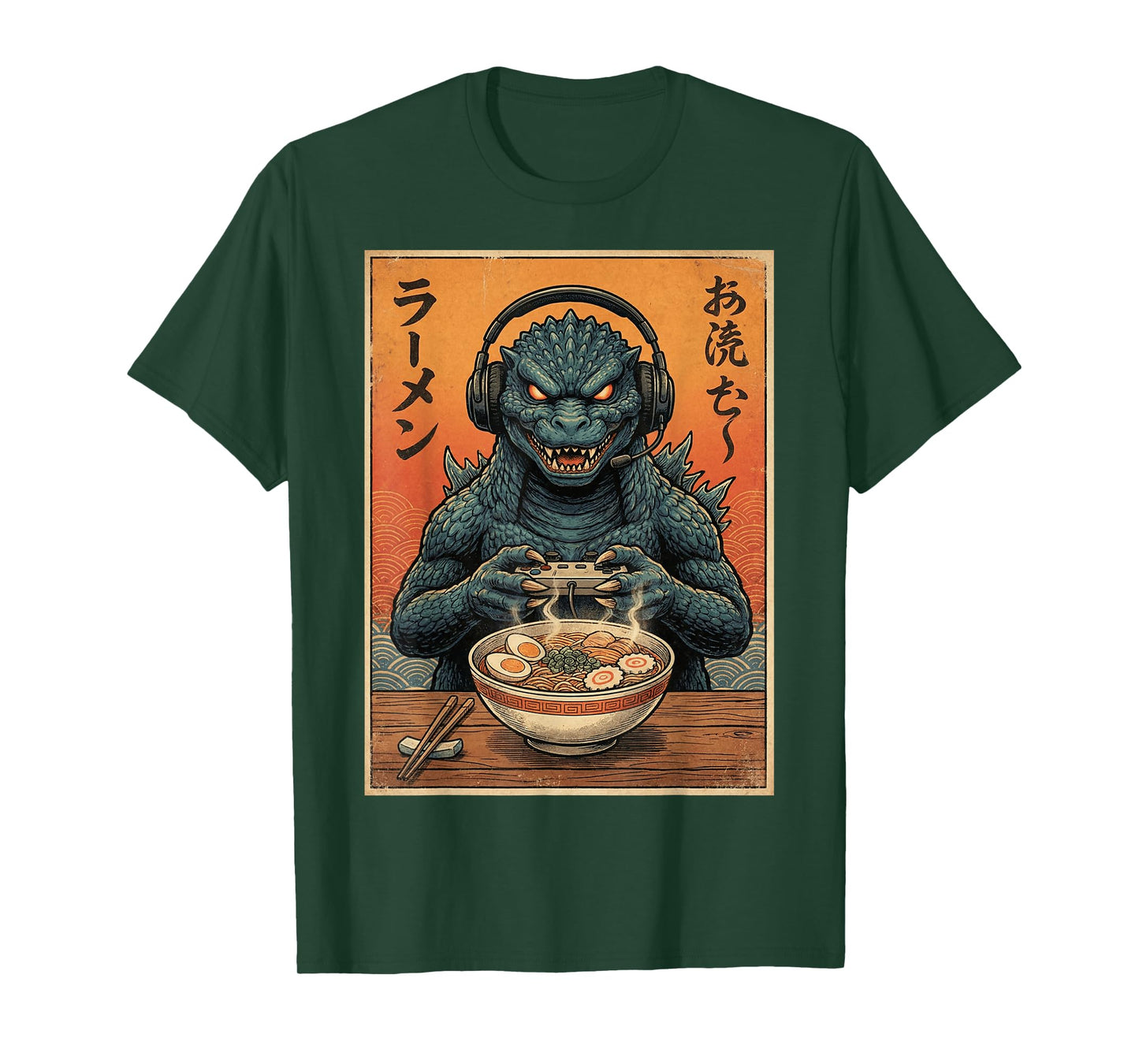 Funny Eating Ramen Japanese Monster Game Lover Birthday T-Shirt