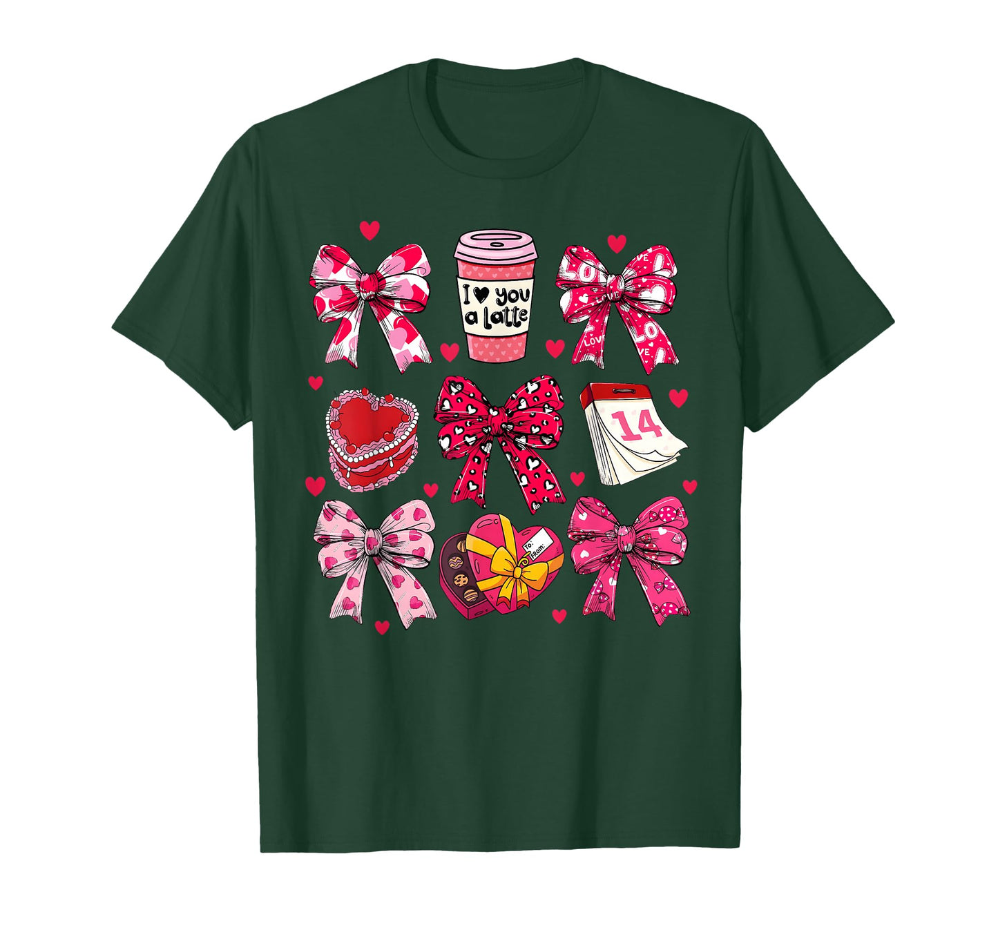 Valentine Coquette Bow Latte Chocotate Girl Women Kid T-Shirt