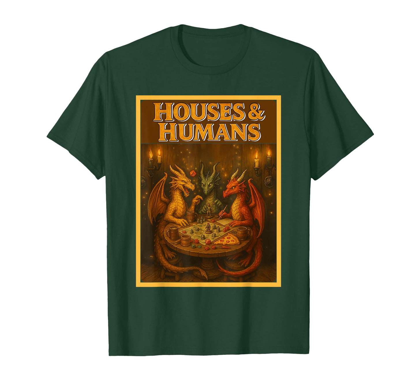 Gaming Houses Humans Funny RPG Parody Gamer Men Boys Kids T-Shirt