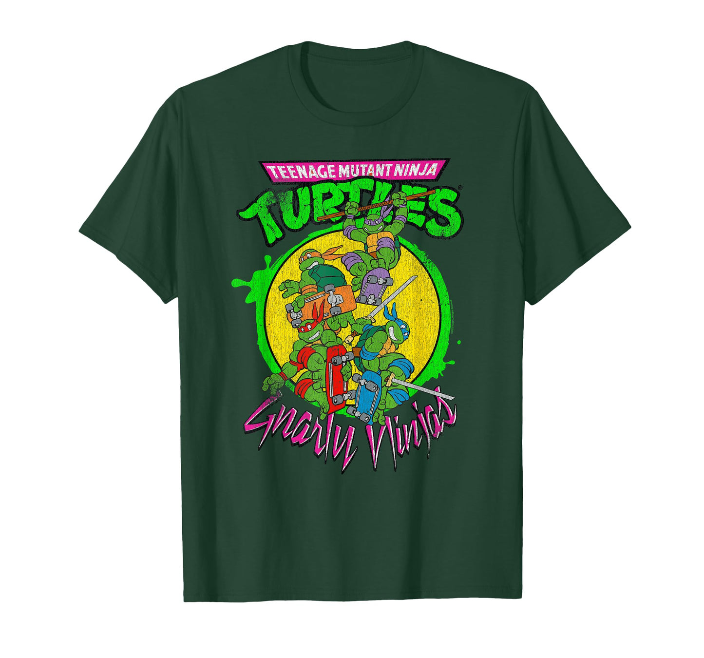 Teenage Mutant Ninja Turtles Gnarly Ninjas Group Retro T-Shirt