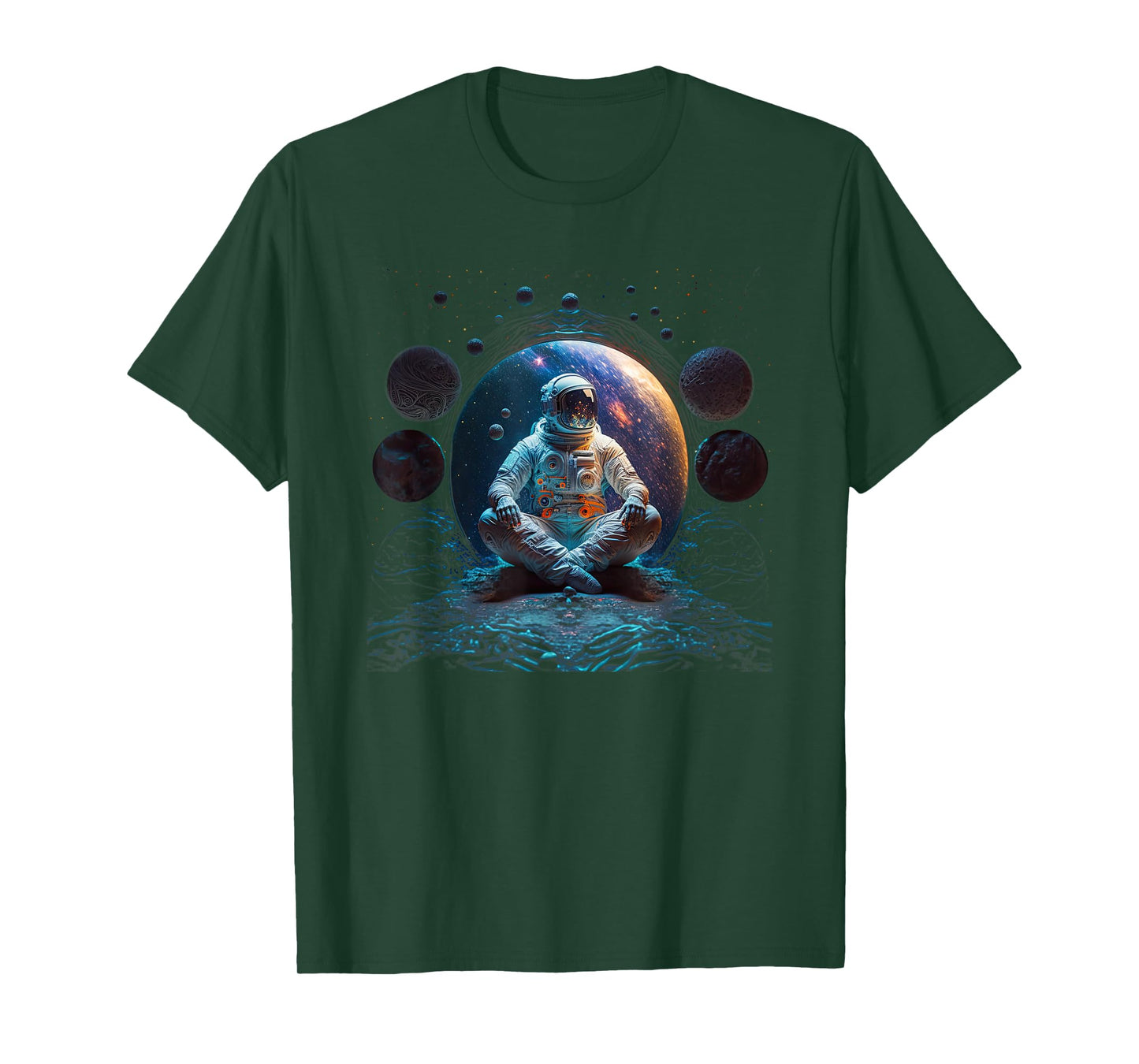 Meditating Astronaut Planets Meditation Astral Travel T-Shirt