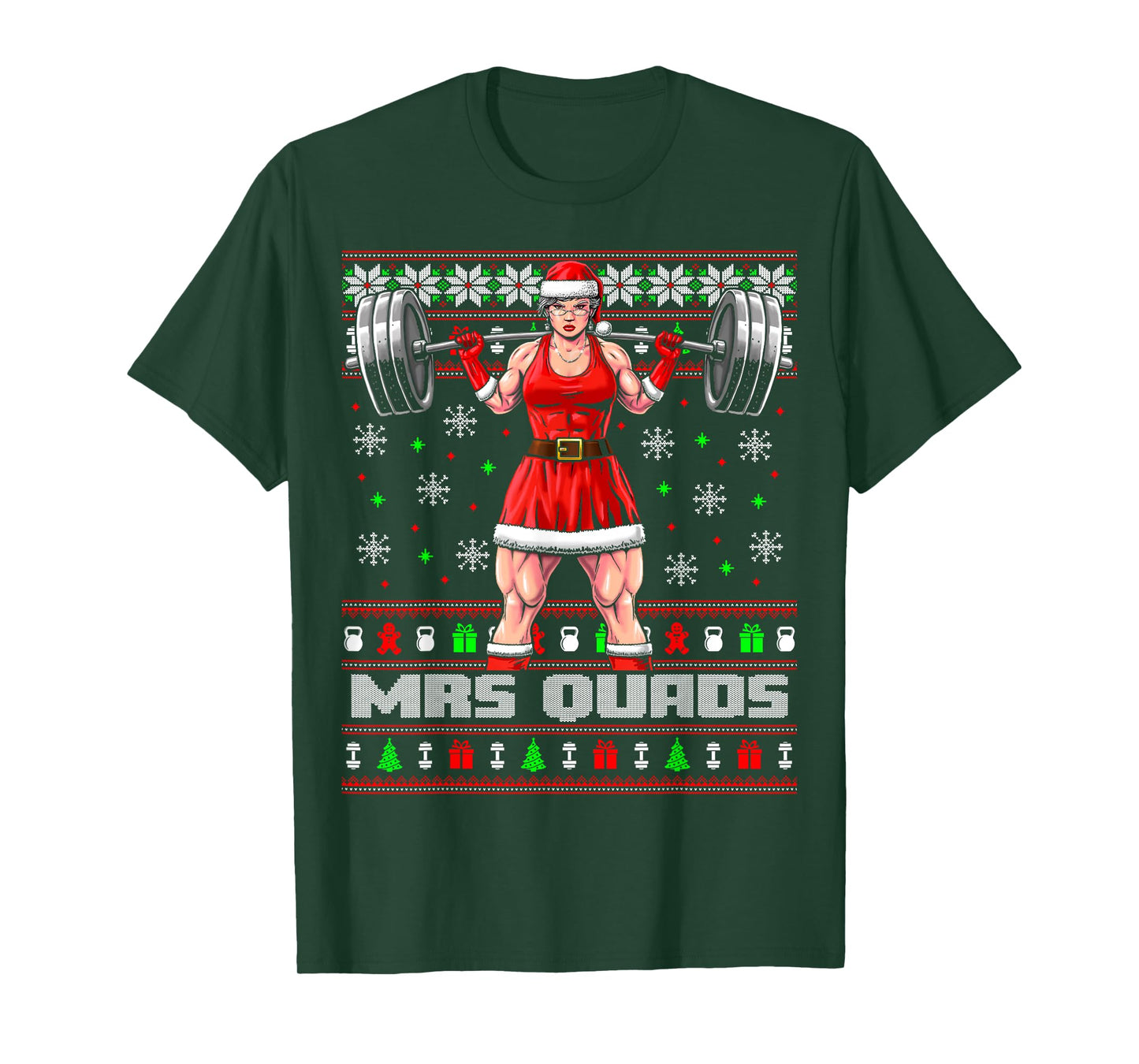 Mrs Quads Funny Christmas Workout Shirt Lifting Gym Sweater T-Shirt