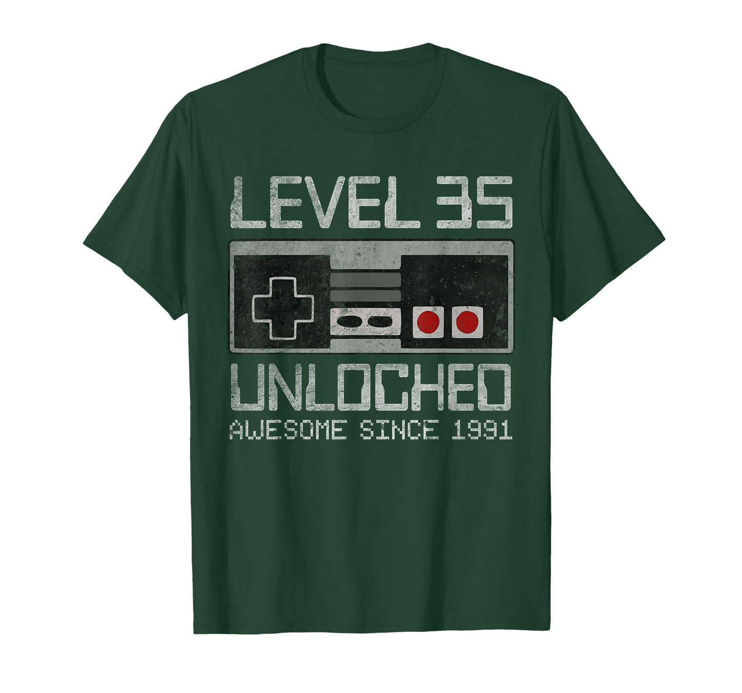 Level 35 Unlocked 35th Birthday 35 Year Old Video Gamer Men T-Shirt