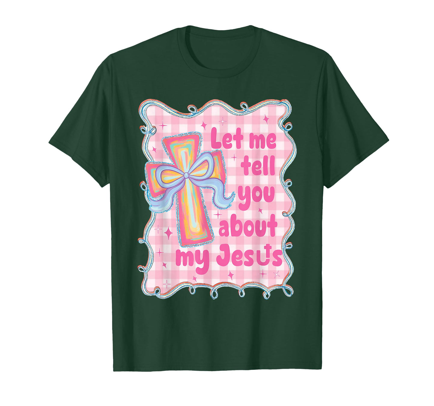 Christian Coquette Christian Cross Bible Verse Religious Bow T-Shirt